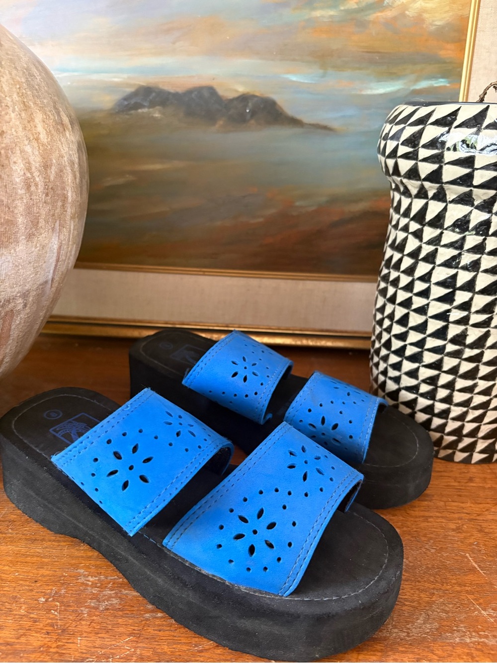 Vintage Y2K Platform Slide Sandals 8